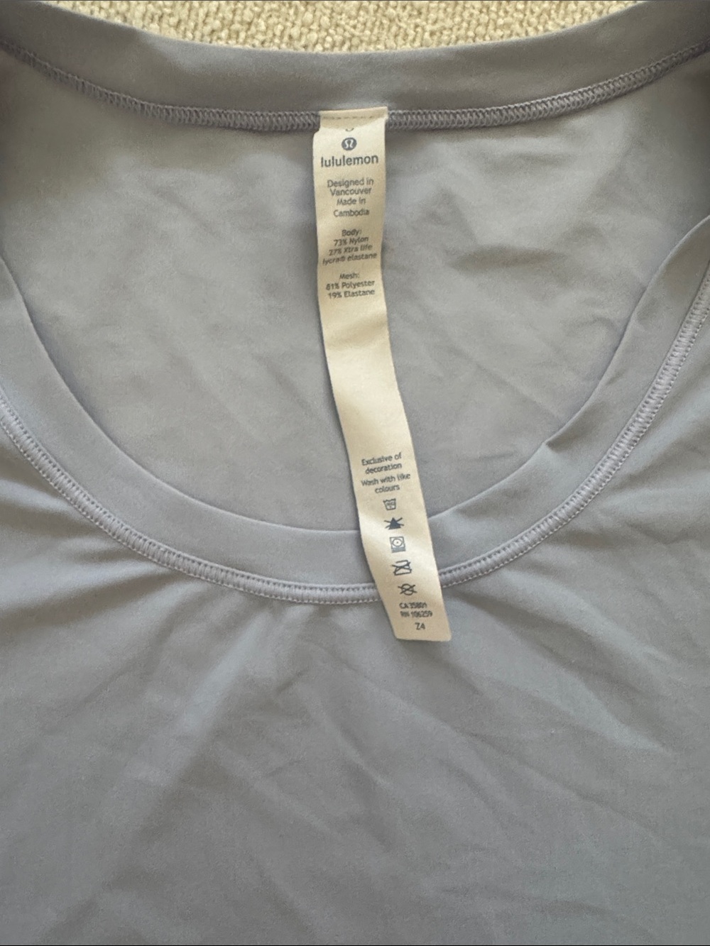 lululemon athletica Scoop Neck — Light Gray/purple
